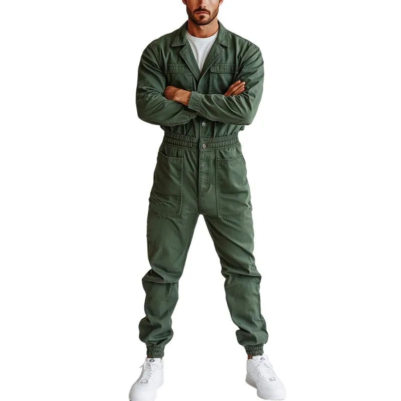 Men's Classic Casual Multi-Pocket Work Jumpsuit 91241406K