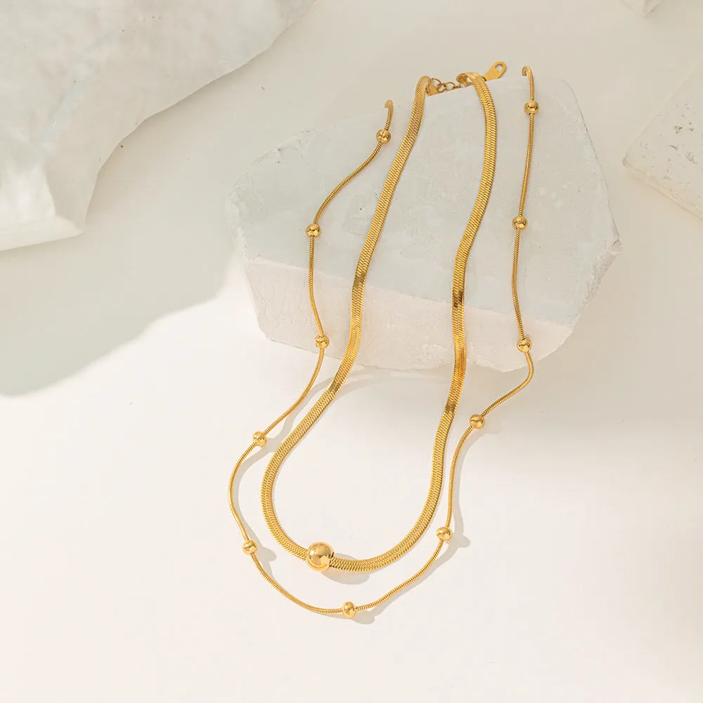 Wholesale Double-layer Round Beads   Necklace